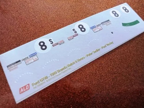 1969 BRANDS HATCH 6 HOURS #8 FORD GT40 PETER SADLER/PAUL VESTEY 1:43 DECALS