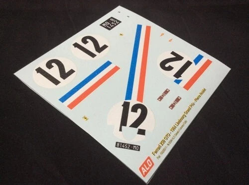 1964 LIMBOURG GRAND PRIX #12 FERRARI 250 GTO PIERRE NOBLET 1:43, 1:24, 1:18 DECALS