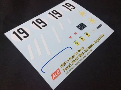 1960 LE MANS 24 HOURS #19 FERRARI 250 GT SWB ED HUGUS/AUGIE PABST 1:43, 1:24, 1:18 DECALS