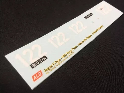 1963 TARGA FLORIO #122 JAGUAR E-TYPE INNOCENTE BAGGIO/CLEMENTE RAVETTO 1:43 DECALS
