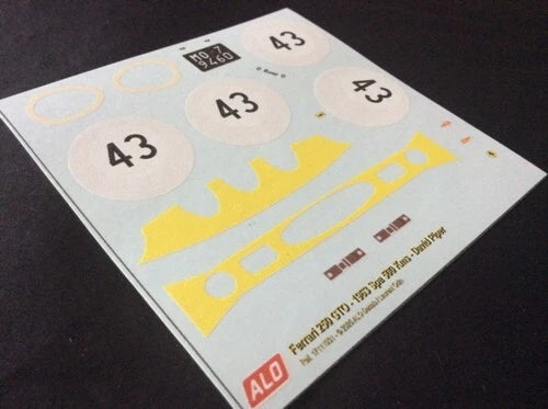 1963 SPA 500 KMS #43 FERRARI 250 GTO DAVID PIPER 1:43, 1:32, 1:24, 1:18 DECALS