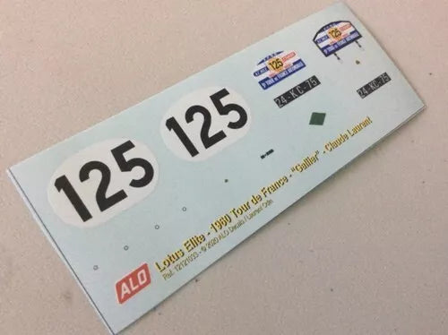 1960 TOUR DE FRANCE #125 LOTUS ELITE "GALLIER"/CLAUDE LAURENT 1:43, 1:32 DECALS