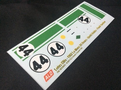 1962 LE MANS 24 HOURS #44 LOTUS ELITE DAVID HOBBS/FRANK GARDNER 1:43, 1:32 DECALS