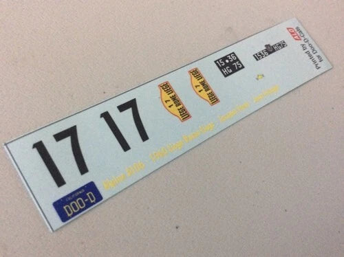 1960 LIEGE-ROME-LIEGE (MARATHON DE LA ROUTE) #17 ALPINE A106 JACQUES FERET/JEAN ESTAGER 1:43, 1:32 DECALS