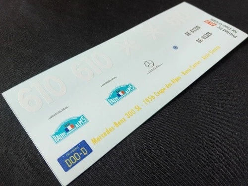 1956 ALPINE RALLY #610 MERCEDES-BENZ 300SL RENE COTTON/ALAIN SIMONE 1:43, 1:32 DECALS