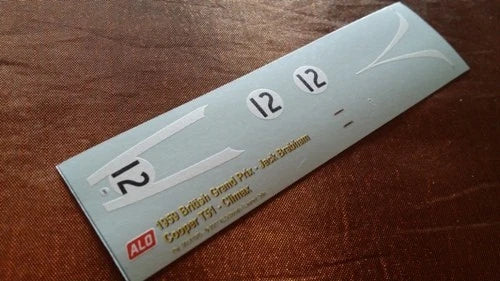 1959 BRITISH GP #12 COOPER T51 JACK BRABHAM 1:43 DECALS