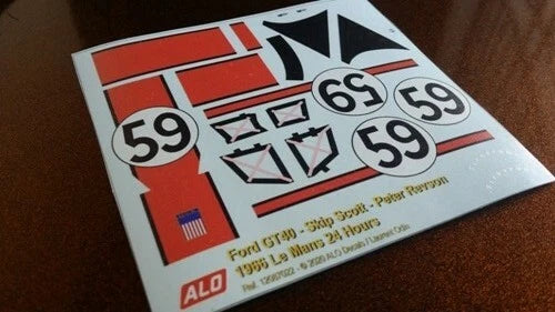 1966 LE MANS 24 HOURS #59 FORD GT40 SKIP SCOTT/PETER REVSON 1:43, 1:24 DECALS