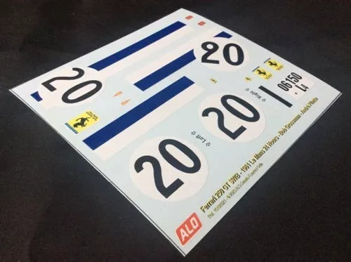 1961 LE MANS 24 HOURS #20 FERRARI 250 GT SWB BOB GROSSMAN/ANDRE PILETTE 1:43, 1:24, 1:18 DECALS
