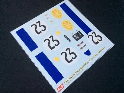 1962 LE MANS 24 HOURS #23 FERRARI 250 GTO FERNAND TAVANO/ANDRE SIMON 1:43, 1:24, 1:18 DECALS