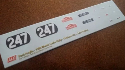 1960 MONTE CARLO RALLY #247 FORD ANGLIA GRAHAM HILL/JOHN PATTEN 1:43 DECALS