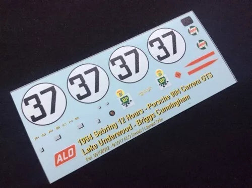 1964 SEBRING 12 HOURS #37 PORSCHE 904 LAKE UNDERWOOD/BRIGGS CUNNINGHAM 1:24 DECALS