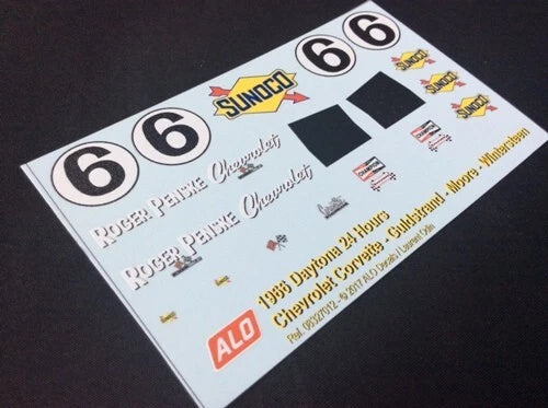 1966 DAYTONA 24 HOURS # 6 CHEVROLET CORVETTE DICK GULDSTRAND/BEN MOORE/GEORGE WINTERSTEEN 1:43, 1:24 DECALS