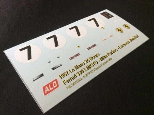 1962 LE MANS 24 HOURS #7 FERRARI 330 GTO MIKE PARKES/LORENZO BANDINI 1:43, 1:24, 1:18 DECALS