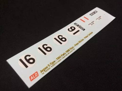 1964 PARIS 1000 KMS #16 JAGUAR E-TYPE PETER NÖCKER/PETER LINDNER 1:43 DECALS