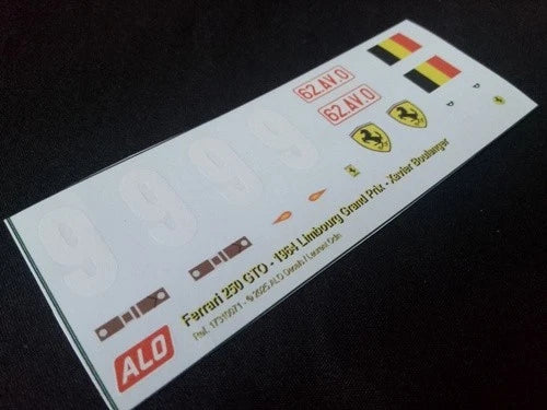 1964 LIMBOURG GRAND PRIX #9 FERRARI 250 GTO XAVIER BOULANGER 1:43, 1:32, 1:24, 1:18 DECALS