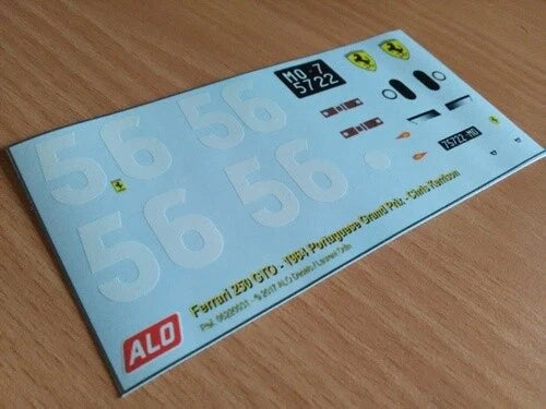 1964 PORTUGUESE GP #56 FERRARI 250 GTO CHRIS KERRISON 1:43, 1:18 DECALS