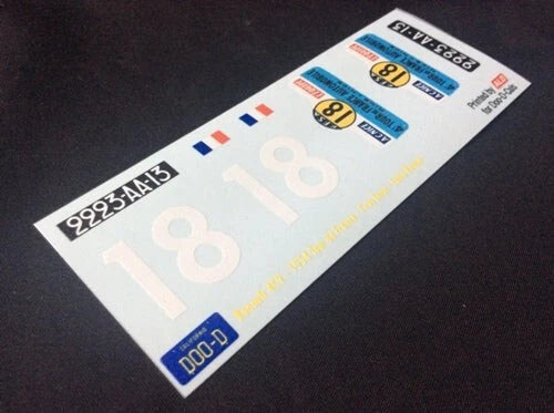 1954 TOUR DE FRANCE #18 RENAULT 4CV YVES LESUR/LOUIS ROQUE 1:43, 1:18 DECALS