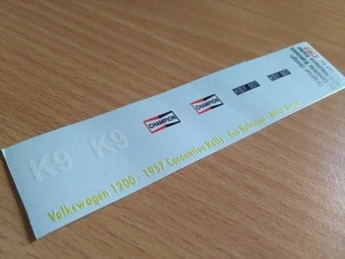 1957 CORONATION SAFARI RALLY #K9 VOLKSWAGEN BEETLE GUS HOFMANN/ARTHUR BURTON 1:43 DECALS