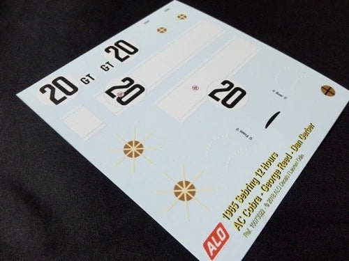 1965 SEBRING 12 HOURS #20 AC COBRA GEORGE REED/DAN GERBER 1:43, 1:24 DECALS