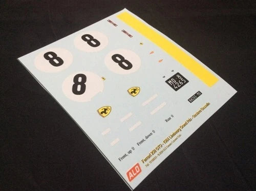 1964 LIMBOURG GRAND PRIX #8 FERRARI 250 GTO GUSTAVE GOSSELIN 1:43, 1:32, 1:24, 1:18 DECALS