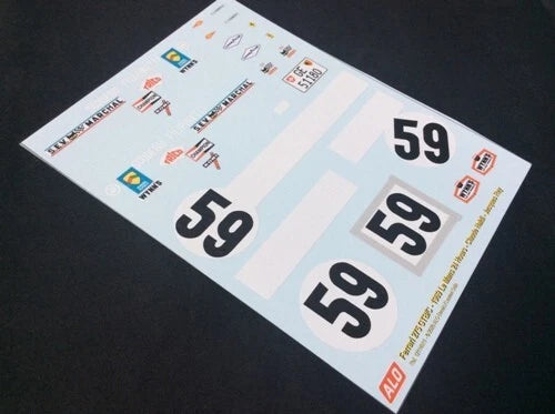 1969 LE MANS 24 HOURS #59 FERRARI 275 GTB CLAUDE HALDI/JACQUES REY 1:43, 1:18 DECALS