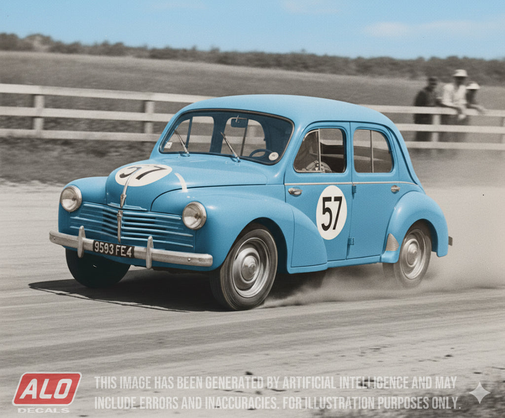 1949 LE MANS 24 HOURS #57 RENAULT 4CV CAMILLE HARDY/MAURICE ROGER 1:43 DECALS