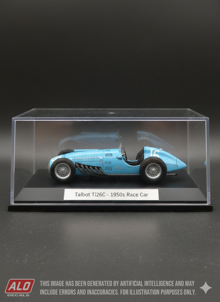 1950 BRITISH GP #16 TALBOT-LAGO T26C PHILIPPE ETANCELIN 1:43, 1:24 DECALS