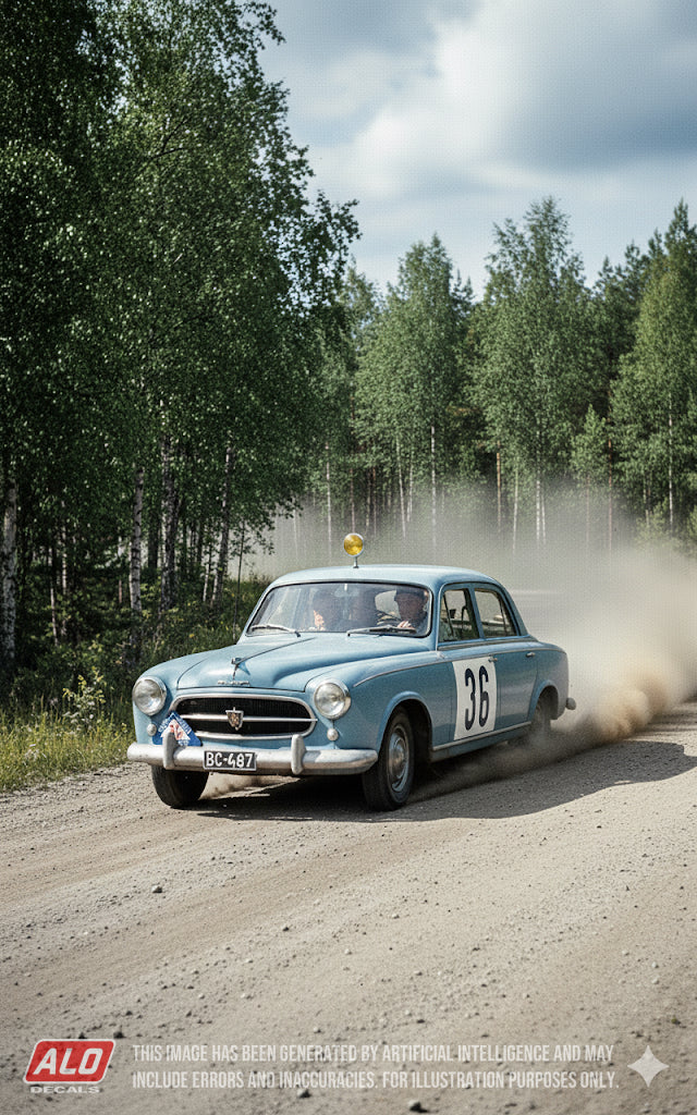 1955 THOUSAND LAKES RALLY #36 PEUGEOT 403 EINO ELO/KAJ NUORTILA 1:43 DECALS