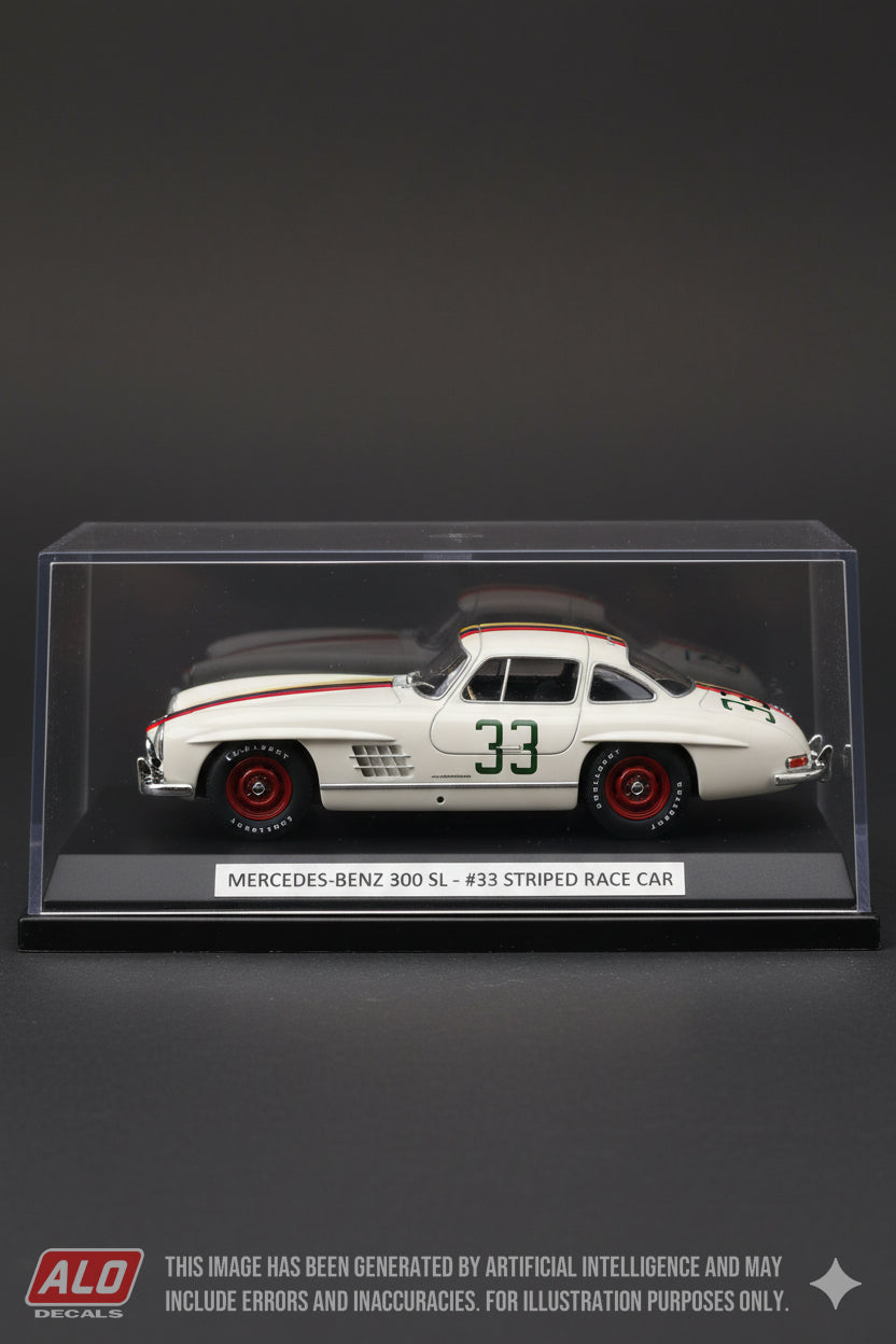 1955 SEBRING 12 HOURS #33 MERCEDES-BENZ 300SL JULIO POLA/PANCHO CROQUER 1:43, 1:32 DECALS