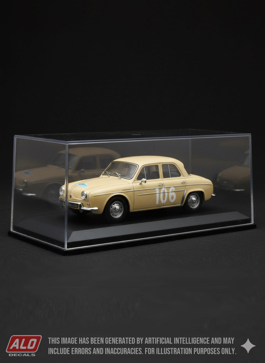 1956 COUPE DES ALPES #106 RENAULT DAUPHINE GILBERTE THIRION/LISE RENAUD 1:43 DECALS
