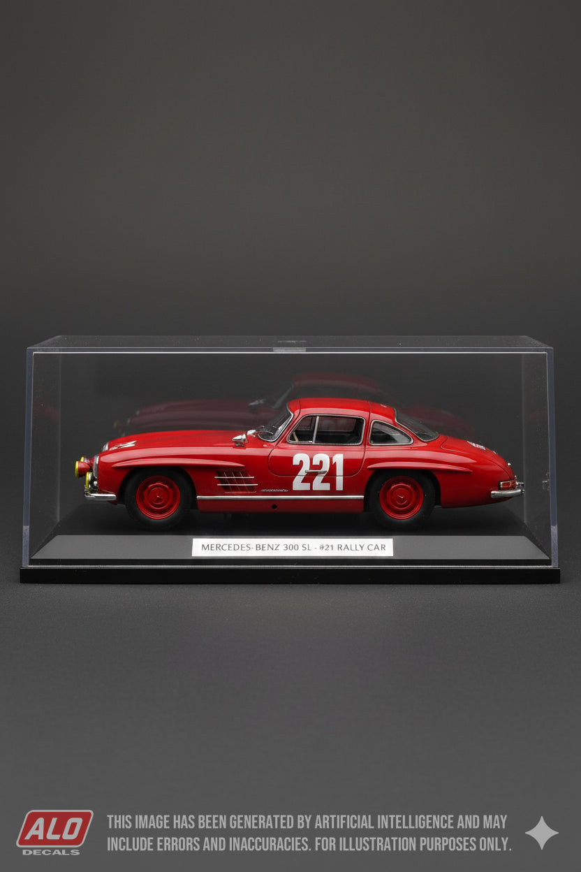 1956 MONTE CARLO RALLY #221 MERCEDES-BENZ 300SL MAX BECKER/BECKER 1:43, 1:24 DECALS
