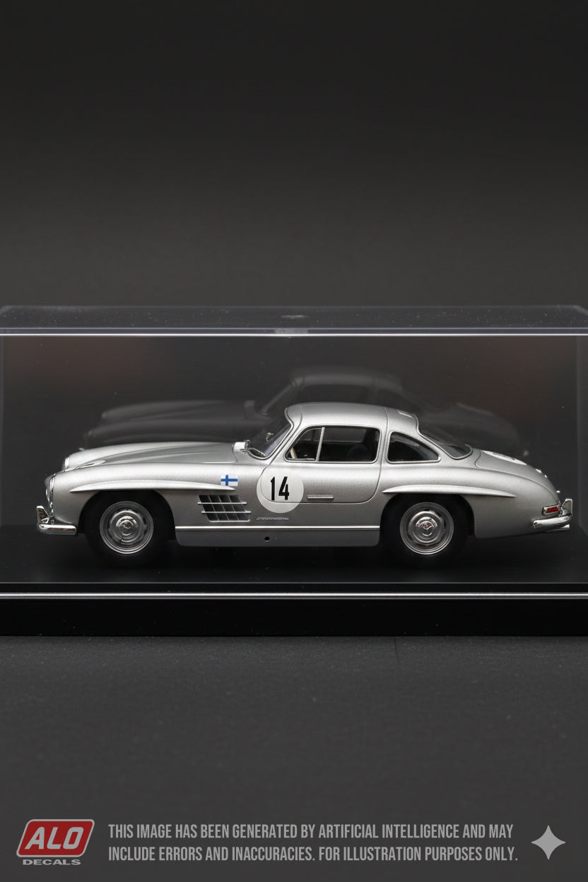 1957 ELÄINTARHANAJO #14 MERCEDES-BENZ 300SL CARL-OTTO BREMER 1:43 DECALS