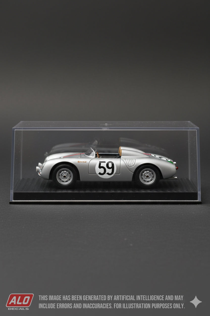 1958 LE MANS 24 HOURS #59 PORSCHE 550 HEINZ SCHILLER/CLAUDE TOT 1:43 DECALS
