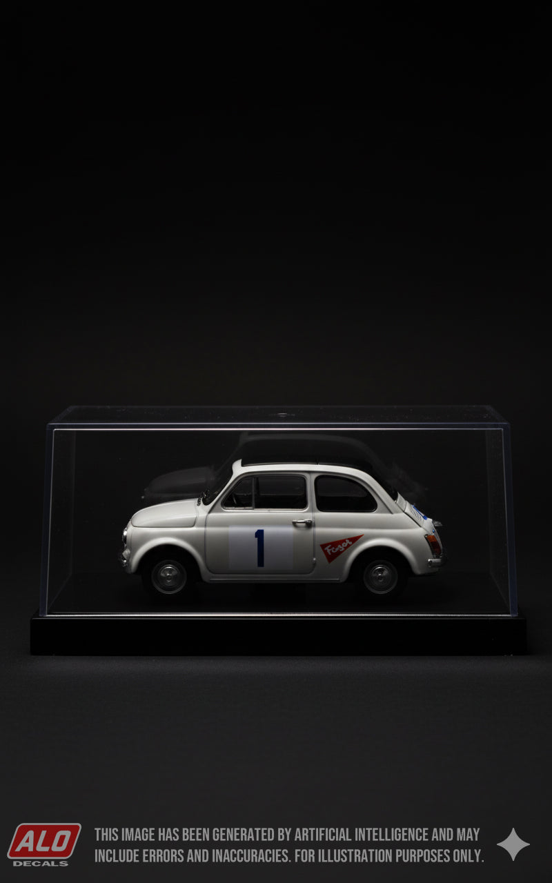 1959 THOUSAND LAKES RALLY #1 FIAT 500 ALVI TUUTTI/JUHANI SALMI 1:43 DECALS