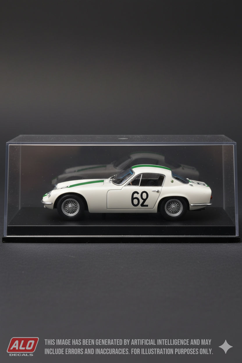 1960 LE MANS 24 HOURS #62 LOTUS ELITE JONATHAN SIEFF/JOHN WHITMORE/CHRISTOPHER MARTYN 1:43 DECALS