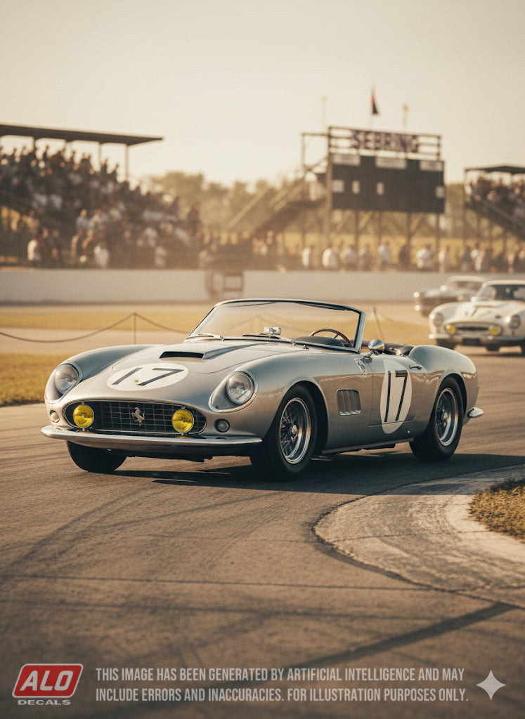 1960 SEBRING 12 HOURS #17 FERRARI 250 CALIFORNIA LWB GEORGE REED/ALAN CONNELL 1:43 DECALS