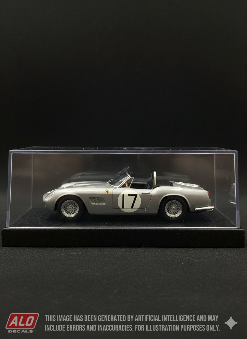 1960 SEBRING 12 HOURS #17 FERRARI 250 CALIFORNIA LWB GEORGE REED/ALAN CONNELL 1:43 DECALS