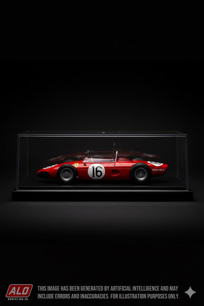 1961 FRENCH GP #16 FERRARI 156 PHIL HILL 1:43 DECALS