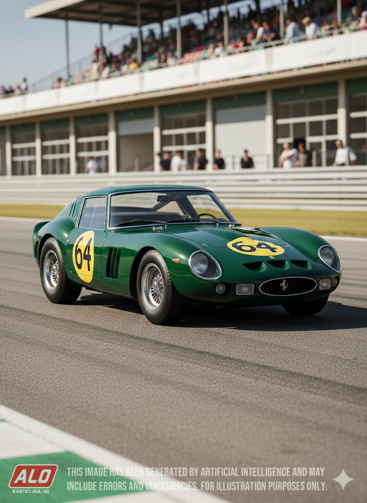 1962 ANERLEY TROPHY, CRYSTAL PALACE #64 FERRARI 250 GTO DAVID PIPER 1:43, 1:24, 1:18 DECALS