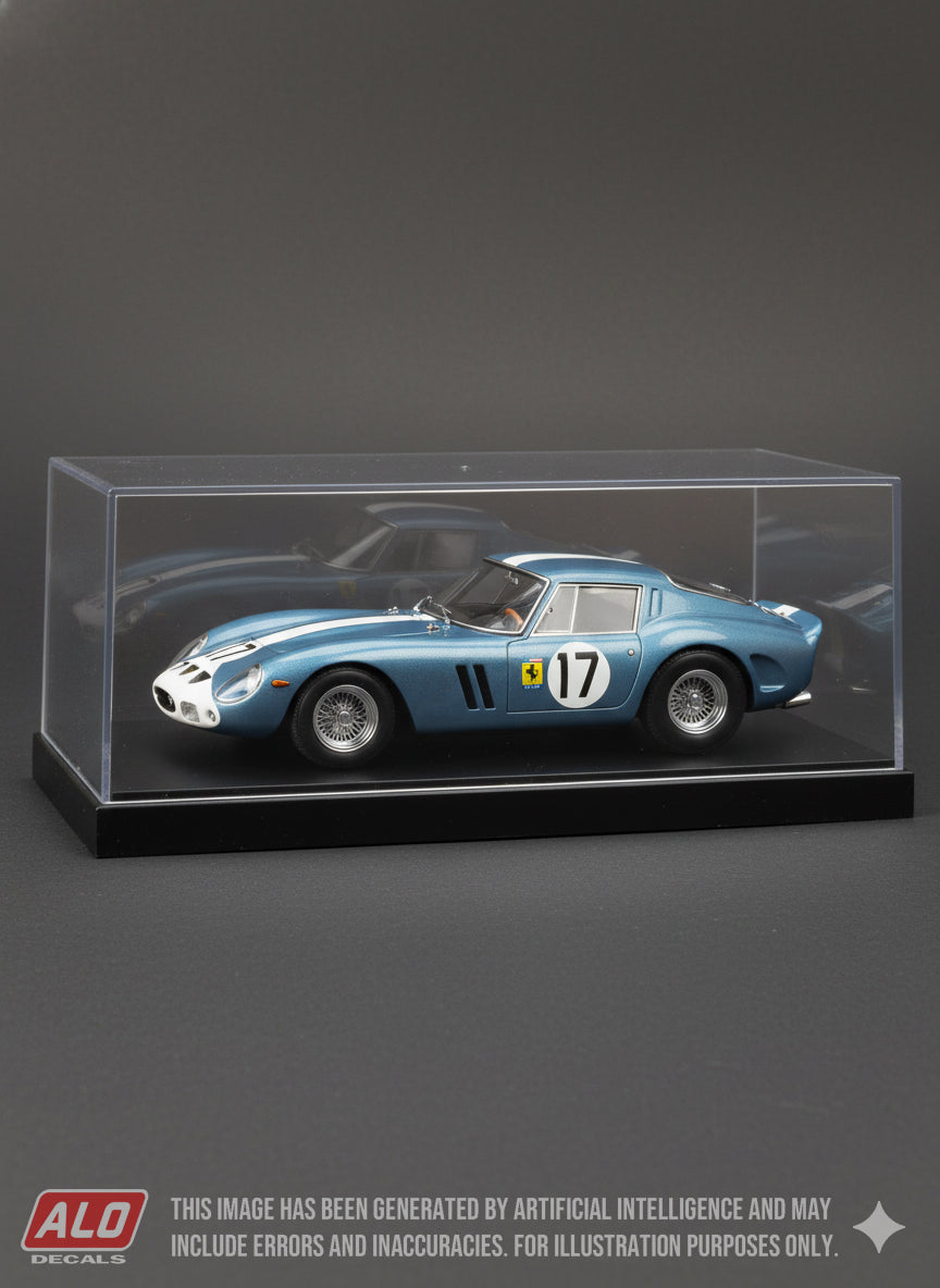1962 BRIDGEHAMPTON DOUBLE 400 #17 FERRARI 250 GTO BOB GROSSMAN 1:43, 1:18 DECALS