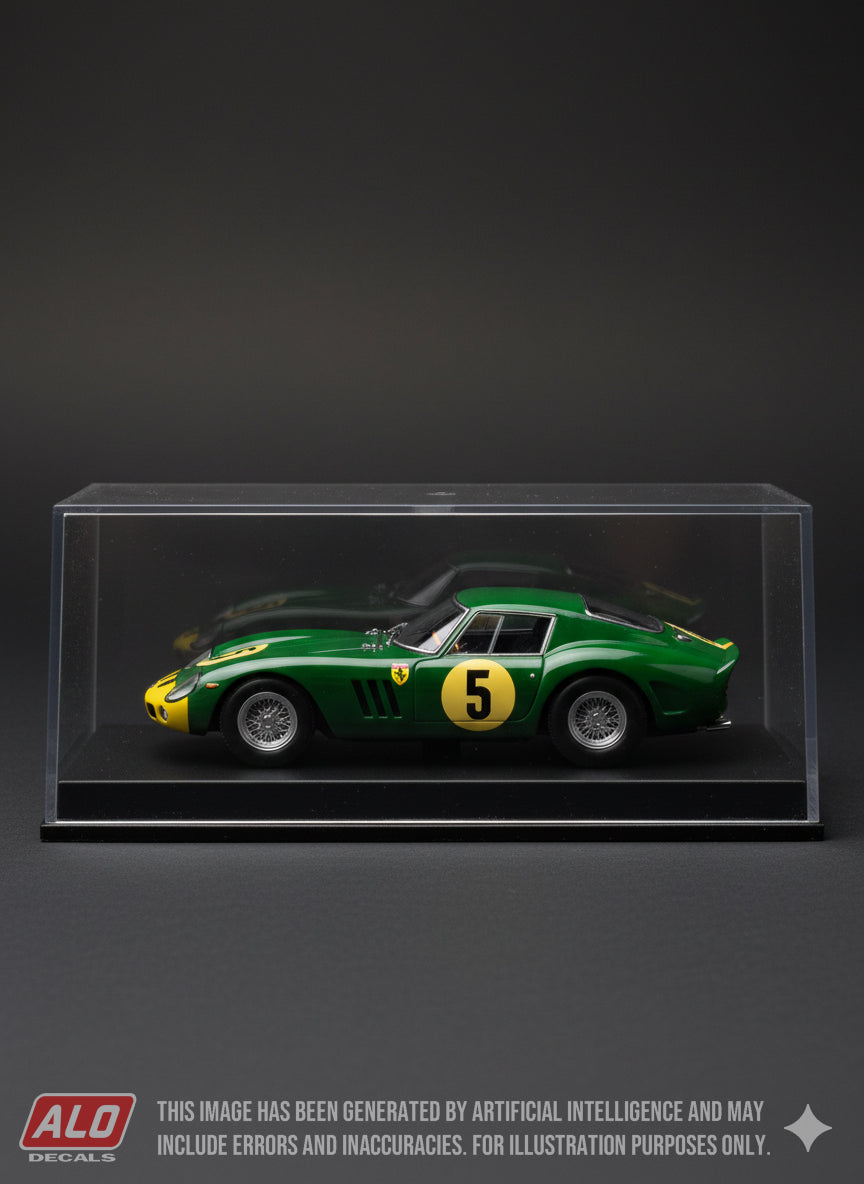1962 KYALAMI 9 HOURS #5 FERRARI 250 GTO DAVID PIPER/BRUCE JOHNSTONE 1:43, 1:24, 1:18 DECALS
