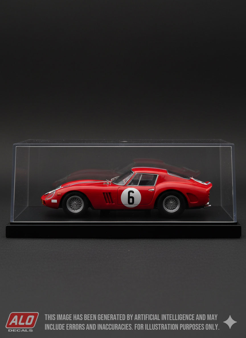 1962 PARIS 1000 KMS #6 FERRARI 250 GTO PIERRE NOBLET/JEAN GUICHET 1:43, 1:24, 1:18 DECALS