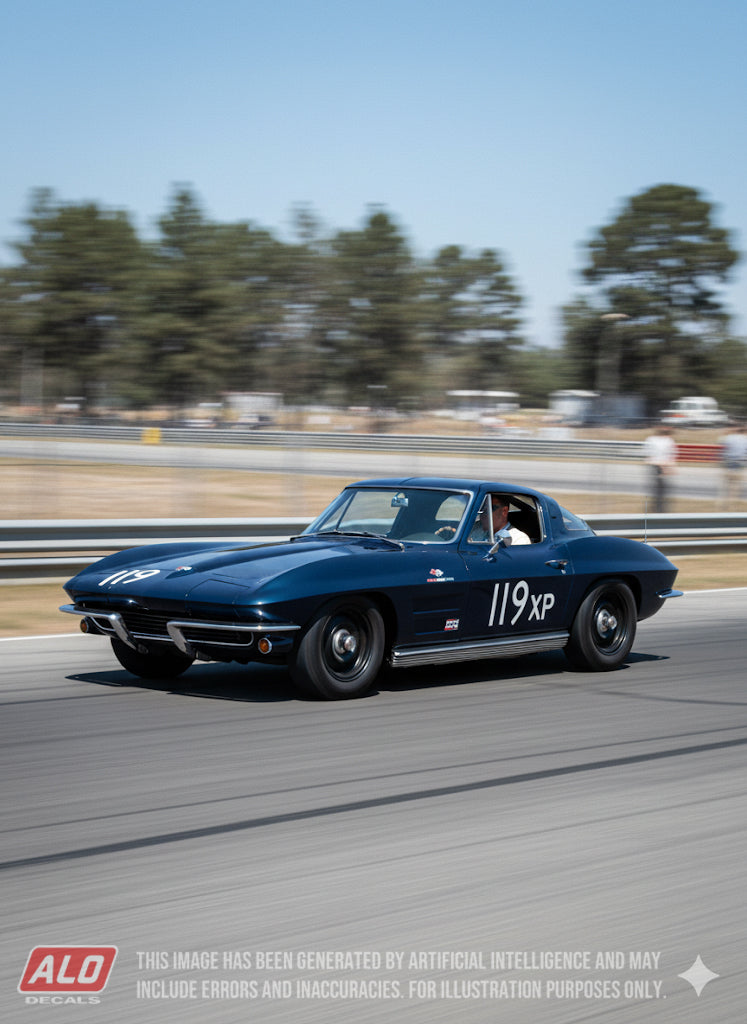 1962 RIVERSIDE 3 HOURS #119 CHEVROLET CORVETTE DOUG HOOPER 1:43, 1:24 DECALS