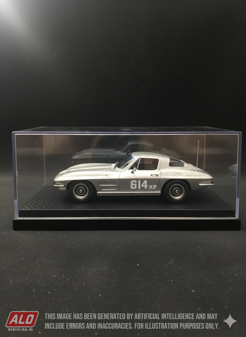 1962 RIVERSIDE 3 HOURS #614 CHEVROLET CORVETTE BOB BONDURANT 1:43, 1:32, 1:24 DECALS