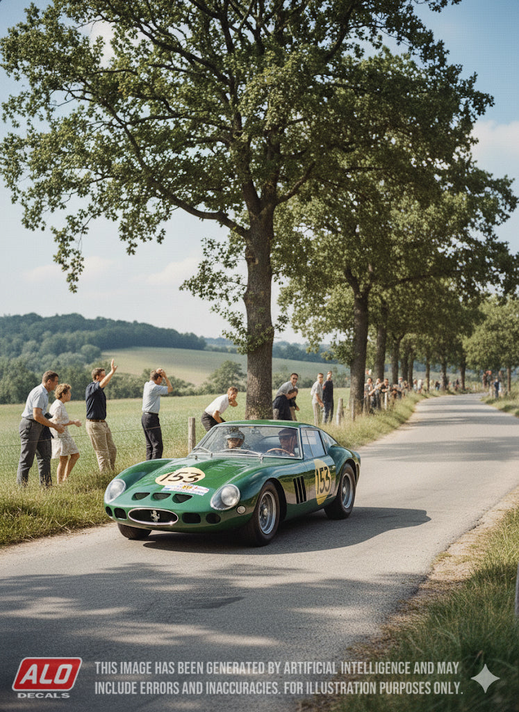 1962 TOUR DE FRANCE #153 FERRARI 250 GTO DAVID PIPER/DAN MARGULIES 1:43, 1:32, 1:24, 1:18 DECALS