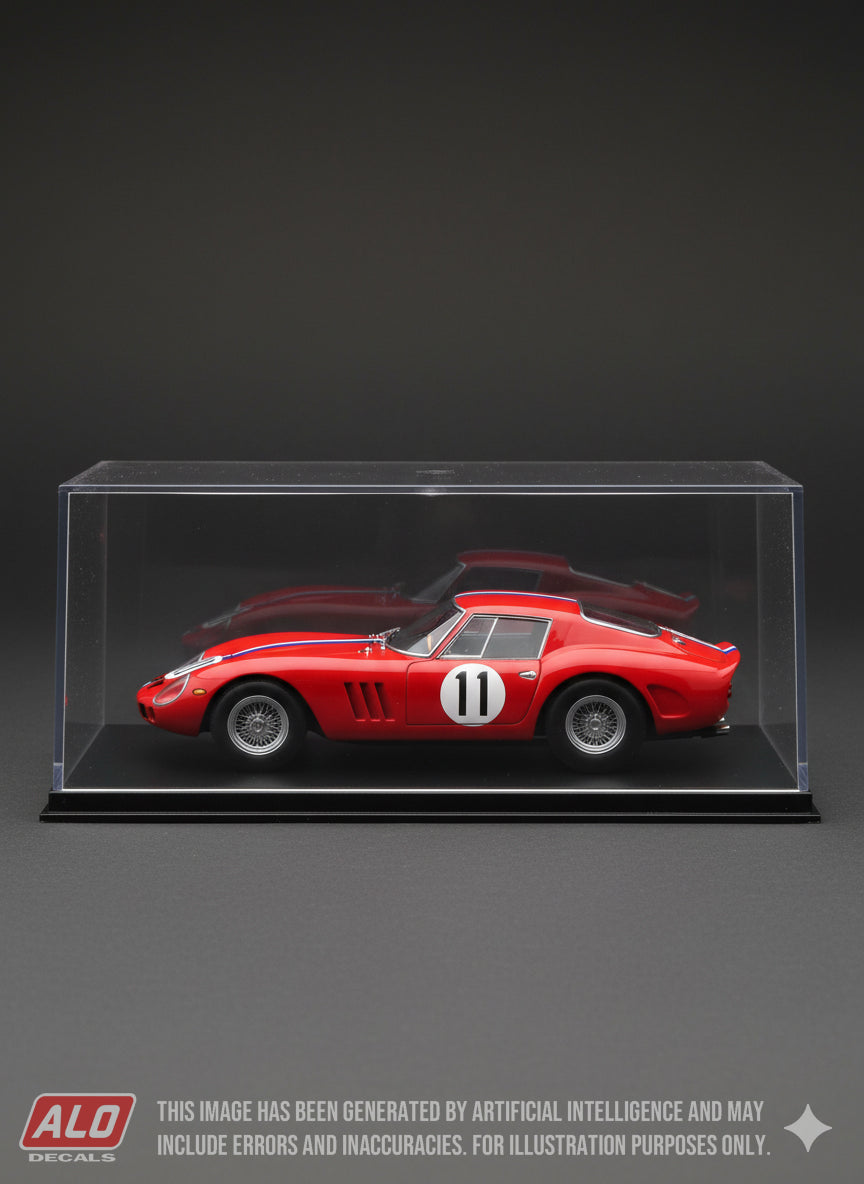 1963 CANADIAN GRAND PRIX, MOSPORT #11 FERRARI 250 GTO GRANT CLARK 1:43, 1:18 DECALS