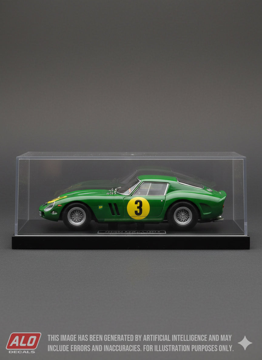 1963 CANADIAN GP #3 FERRARI 250 GTO DAVID PIPER 1:43, 1:18 DECALS