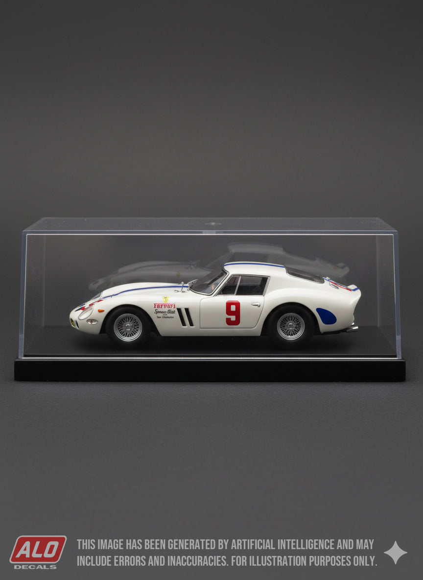 1963 LAGUNA SECA USRRC #9 FERRARI 250 GTO FRANK CRANE 1:43, 1:24, 1:18 DECALS
