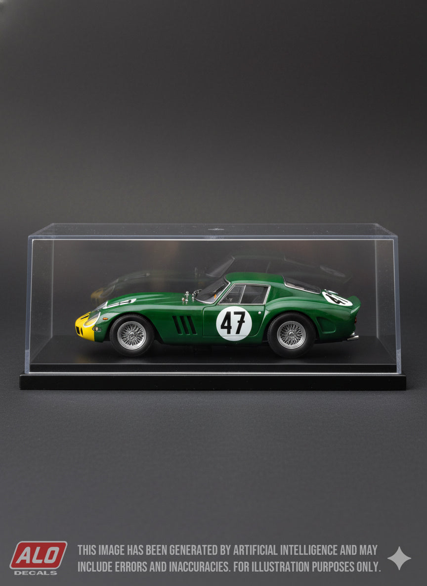 1963 NÜRBURGRING 1000 KMS #47 FERRARI 250 GTO DAVID PIPER/ED CANTRELL 1:43, 1:18 DECALS