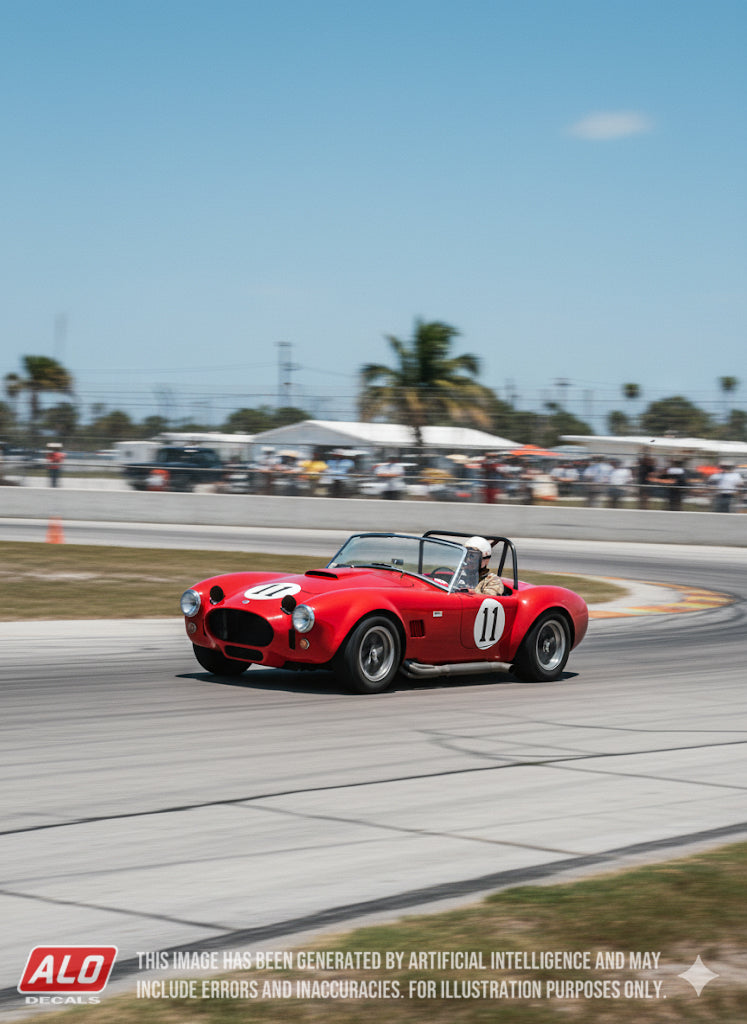 1963 SEBRING 12 HOURS #11 AC SHELBY COBRA JOCKO MAGGIACOMO/PETER JOPP 1:43, 1:32, 1:24 DECALS